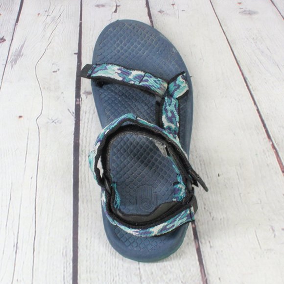 TEVA Blue Nylon Camo Water Sandals Hiking Shoes Size 8 - Picture 6 of 9